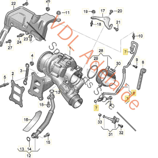 06Q145778D    VW Golf R MK8 Audi S3 8Y Cupra Turbo Oil Pressure Pipe 06Q145778D