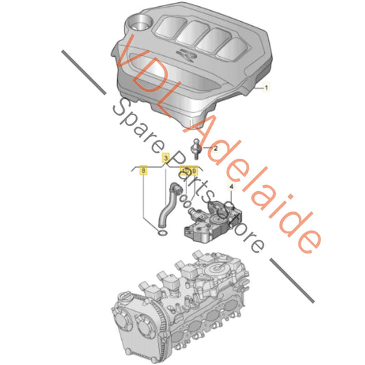 06Q103213 06Q133750   Audi S3 8Y VW Golf R MK8 PCV Oil Breather Hose with Suction Pump 06Q103213 06Q133750