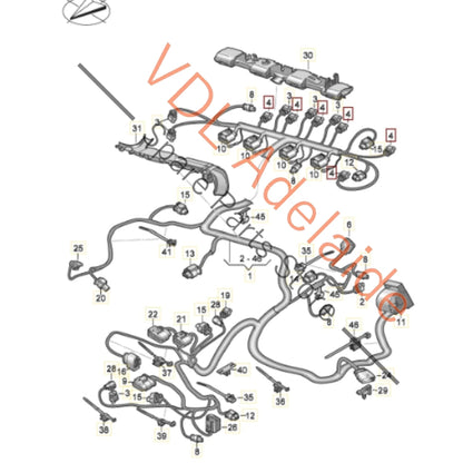 06Q972610E    VW Golf R MK8 Audi S3 DNFC Fuel Injector Wiring Harness Cable 06N971627B