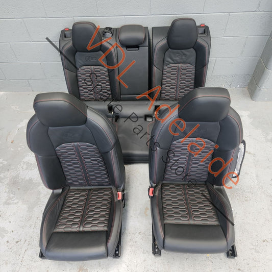 K    Audi RS7 4K Black Diamond Stitched Leather seat set **left front seat airbag popped**