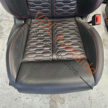 K    Audi RS7 4K Black Diamond Stitched Leather seat set **left front seat airbag popped**