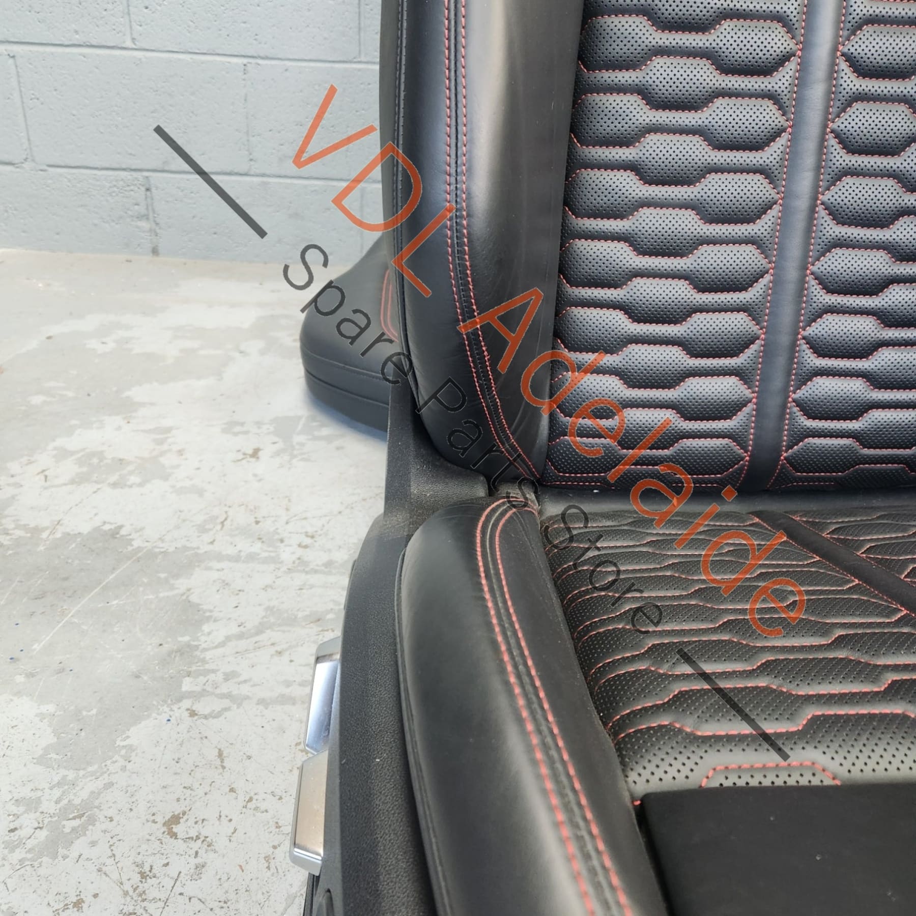 K    Audi RS7 4K Black Diamond Stitched Leather seat set **left front seat airbag popped**