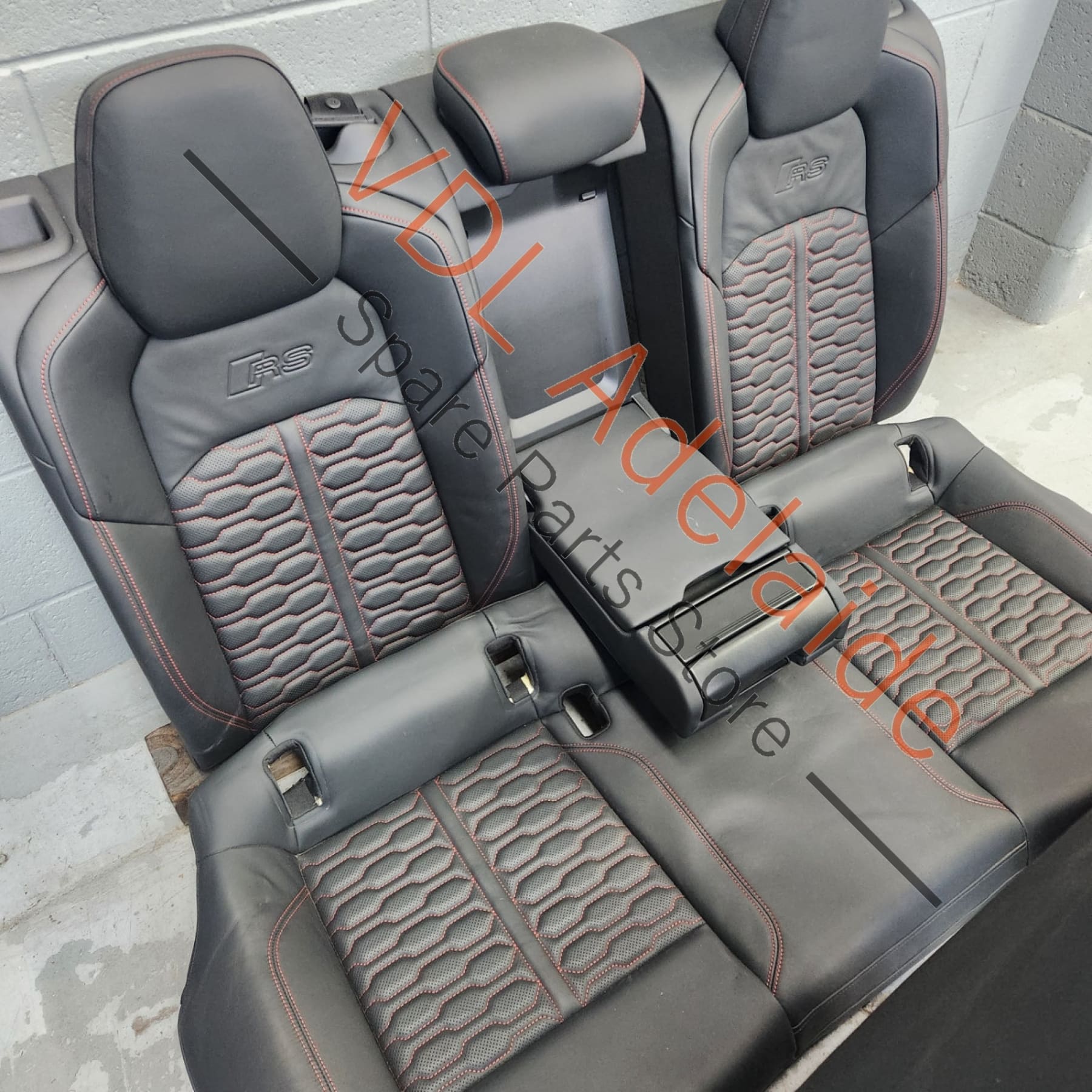 K    Audi RS7 4K Black Diamond Stitched Leather seat set **left front seat airbag popped**