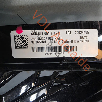 4K8853651FT94 4K8853651F   Genuine Audi RS7 4K Front Grille Black Glossy 4K8853651F T94 **some damage**