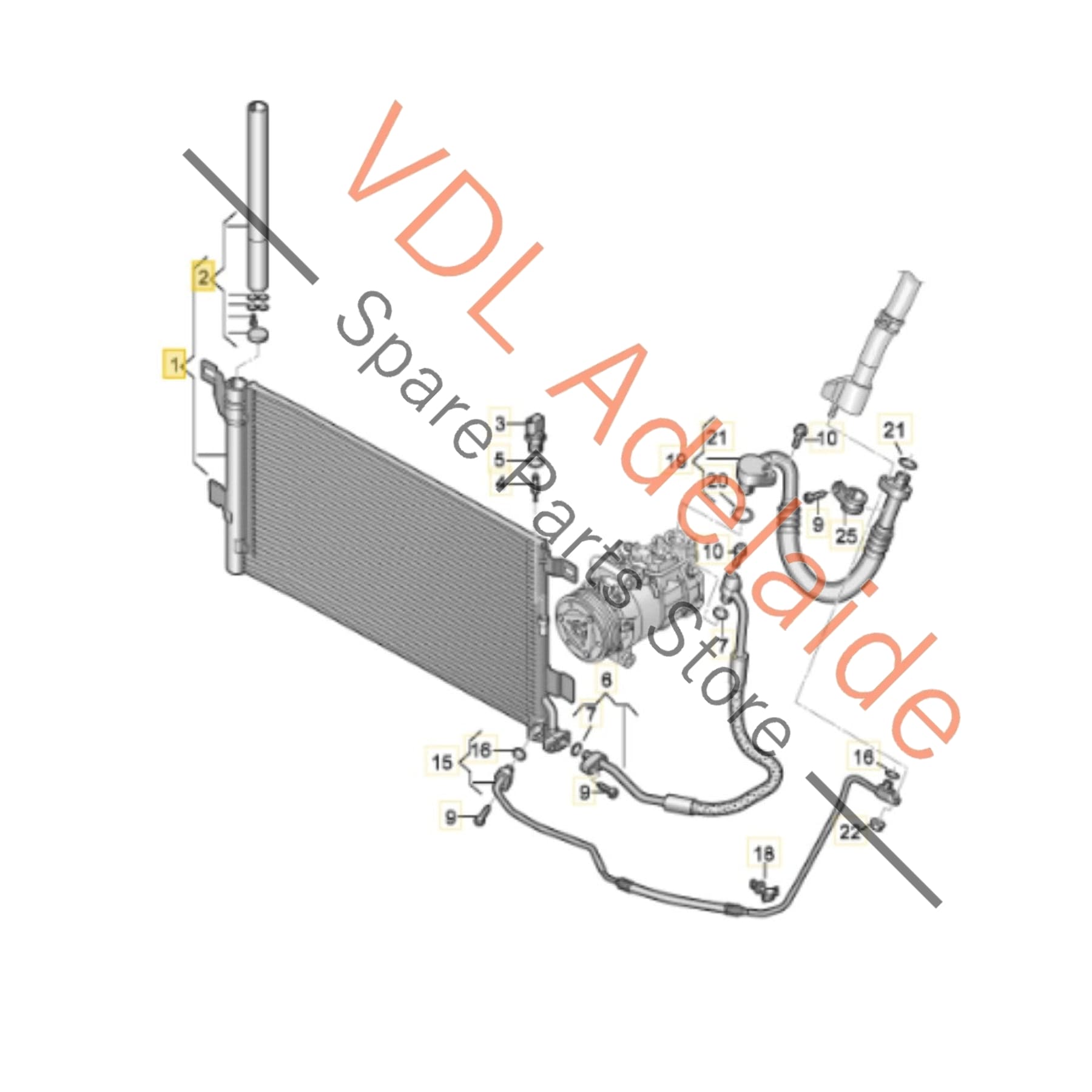 8W0816421S 8W0816411AA   Audi A4 A5 A7 RS7 A6 RS6 AC Condenser Drier 8W0816421S 8W0816411AA