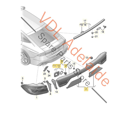 4K8945095B    Audi A7 S7 RS7 LED Rear Middle Brake Light 4K8945095B