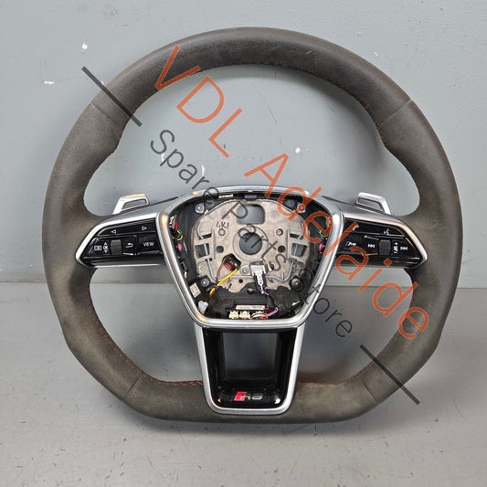 4K0419091BPTPE    Audi RS6 RS7 C8 Alcantara multifunction heated steering wheel with red stitching 4K0419091BPTPE