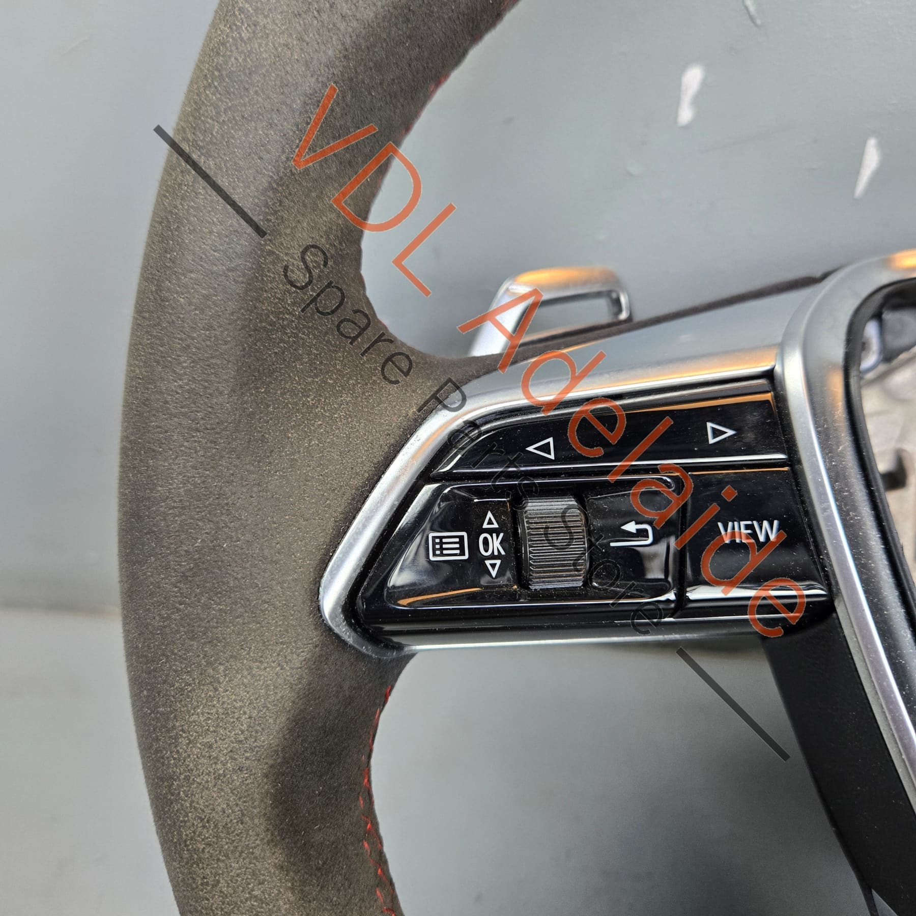 4K0419091BPTPE    Audi RS6 RS7 C8 Alcantara multifunction heated steering wheel with red stitching 4K0419091BPTPE