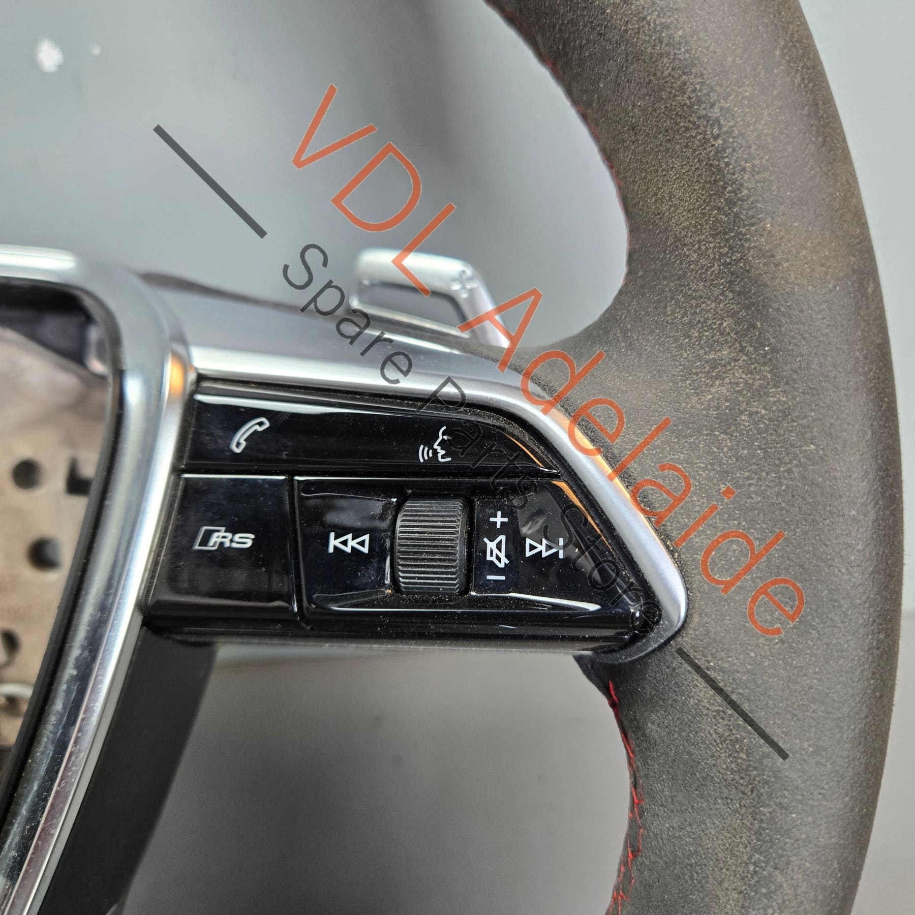 4K0419091BPTPE    Audi RS6 RS7 C8 Alcantara multifunction heated steering wheel with red stitching 4K0419091BPTPE