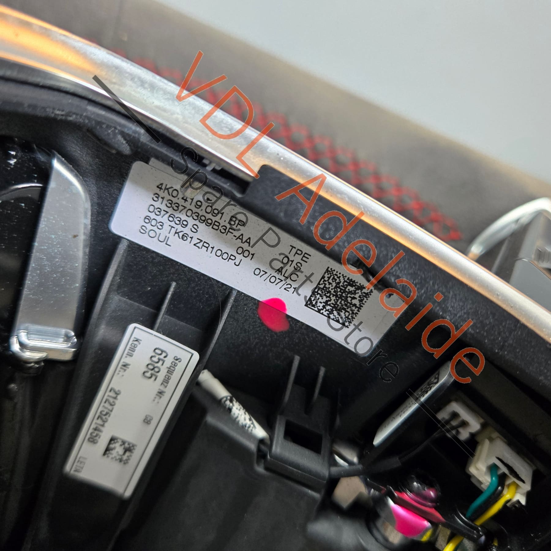 4K0419091BPTPE    Audi RS6 RS7 C8 Alcantara multifunction heated steering wheel with red stitching 4K0419091BPTPE