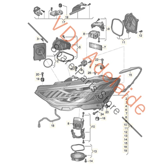 4K8941086D    Audi RS7 C8 4K Right Side LED Headlight with Laser Main Beam 4K8941086D for RHD models