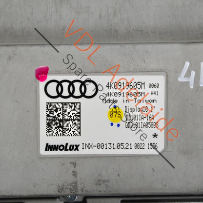 4K0919605M    Audi 4K C8 RS7 A7 RS6 S6 10.1in Upper Centre Display Screen with soft touch 4K0919605M