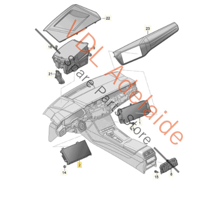 4K2919603M    Audi 4K C8 RS7 A7 RS6 S6 8.6in Lower Centre Display Screen with soft touch 4K2919603M