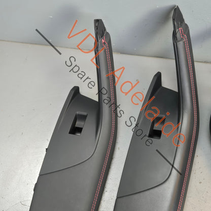 4K0867173BDWR 4K0867174BDWR 4K0867373BDWR 4K0867374BDWR Audi RS7 C8 4K Set of 4x Leather Interior Door Handles with red stitch