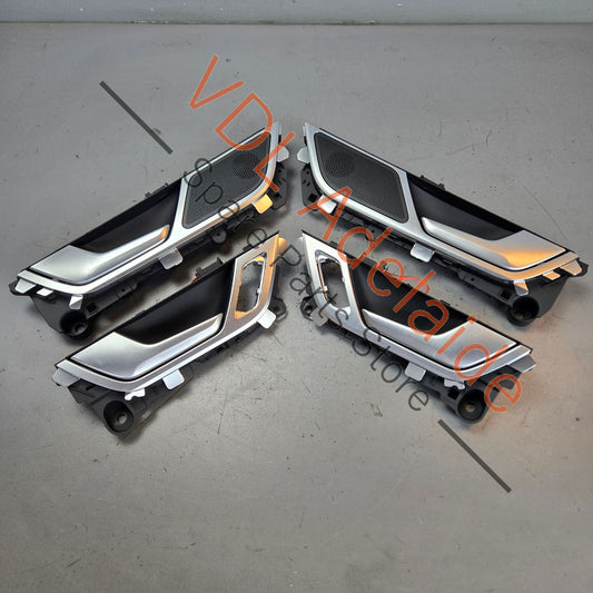 4K0837019A3Q7 4K0837020A3Q7 4K0839019A3Q7 4K0839020A3Q7 Audi RS6 RS7 4K C8 Set of 4 Interior Door Handle Levers Pulls Chrome