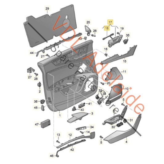 4K0837019A3Q7 4K0837020A3Q7 4K0839019A3Q7 4K0839020A3Q7 Audi RS6 RS7 4K C8 Set of 4 Interior Door Handle Levers Pulls Chrome