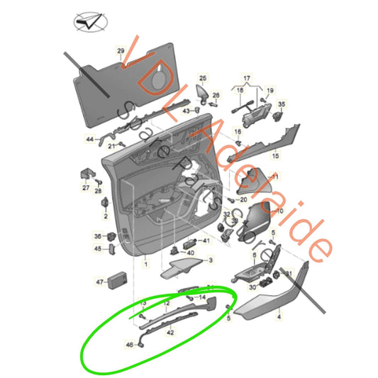 4K8867586A 4K8867585 4K8867969 4K8867970 Audi RS7 S7 A7 4K C8 Interior Door Chrome Trim and LED light strip Set for RHD models 4K8867586A