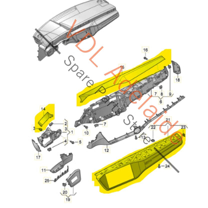 4K2853189C3ID 4K2853190R3ID 4K2857200GV58  Audi RS6 RS7 Carbon Twill Dashboard Inlay Set for RHD 4K2853189C3ID 4K2853190R3ID 4K2857200GV58