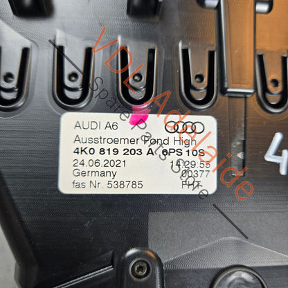 4K0819203A6PS 4K0819203A   Audi E-Tron S7 A6 A4 TT Rear Air Vent 4K0819203A 6PS