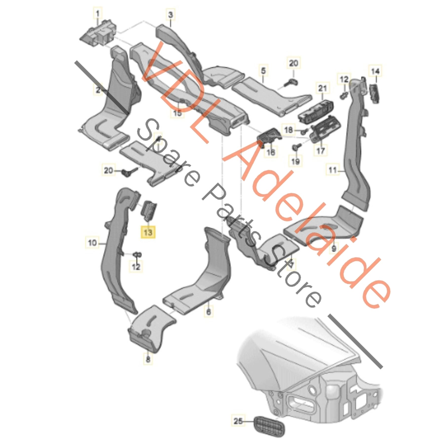 4N0819209A 4N0819209A4PK   Audi A6 A7 Left B Pillar Air Vent Trim Black 4N0819209A 4PK