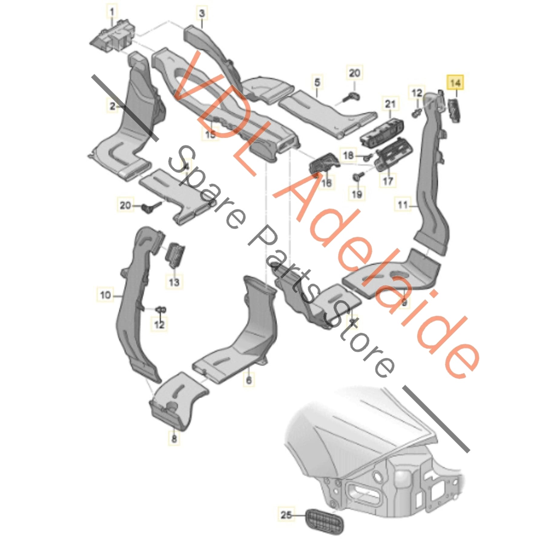 4N0819210A 4N0819210A4PK   Audi A6 A7 Right B Pillar Air Vent Trim Black 4N0819210A 4PK