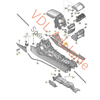 4K0863305DTPE 4K0863306DTPE 4K0863305D 4K0863306D Audi RS7 RS6 Alcantara w Red Stitch Centre Console Trim Set 4K0863305DTPE 4K0863306DTPE