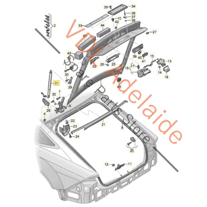 4K8827851J 4K8827851L   Genuine Audi RS7 A7 S7 Electric Boot Hatch Tailgate Drive Unit Lift Struts Each 4K8827851J 4K8827851L