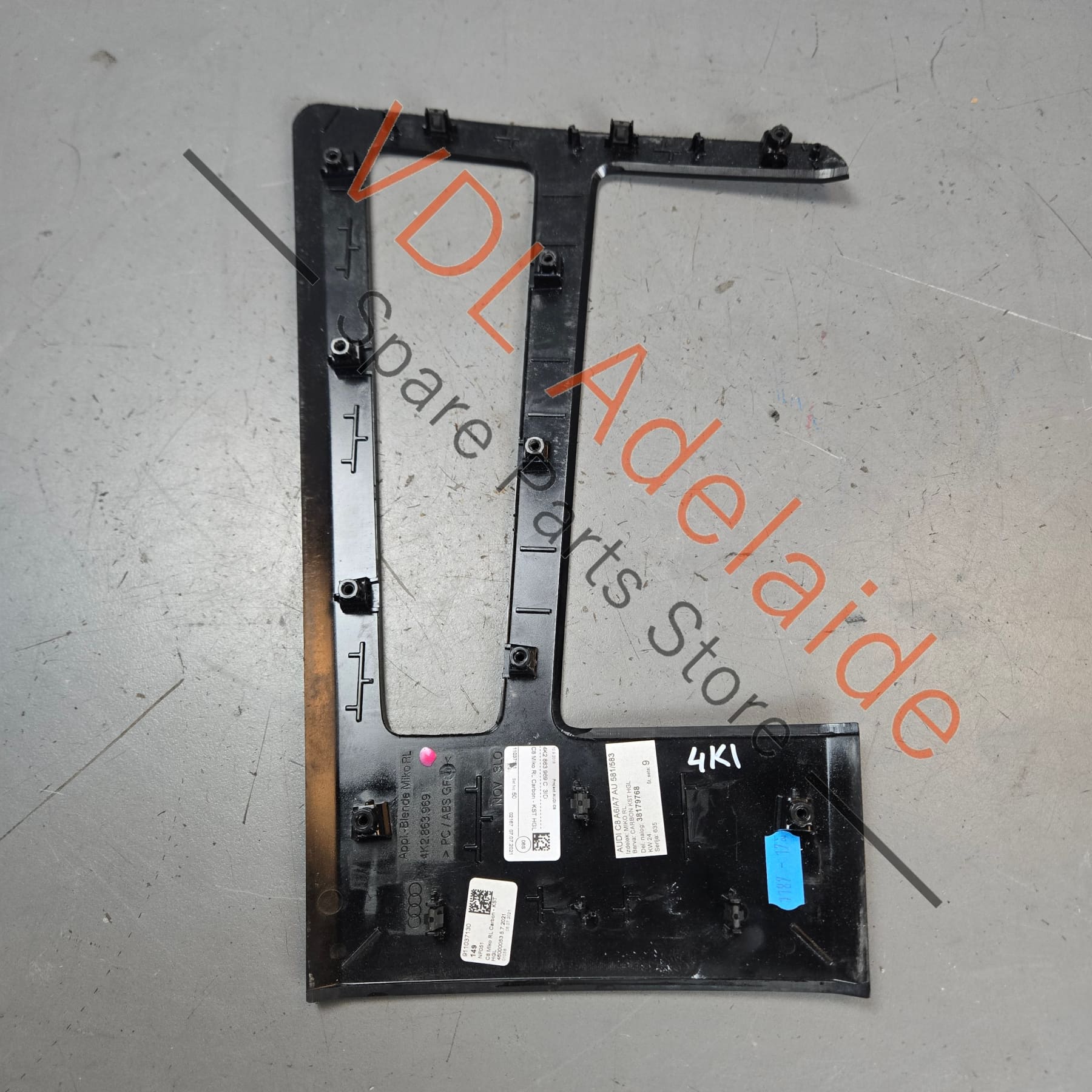 4K2863969MV58 4K2863969M   Audi A6 A7 RS6 RS7 Gloss Black Centre Console Trim 4K2863969M V58