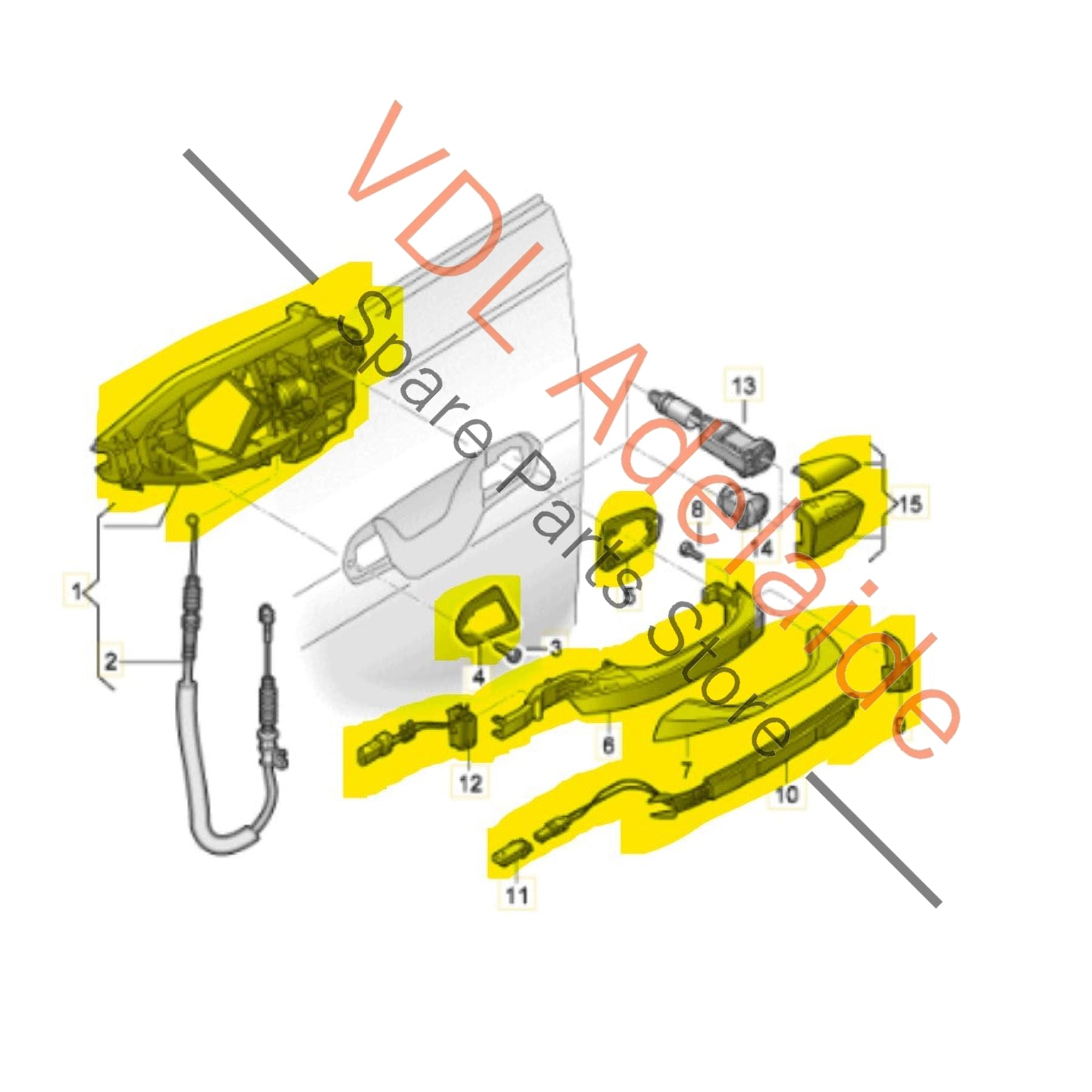 4N0927754 4N0837812B 4N0837208AGRU  Audi Right Side Door Handle with Keyless Sensor 4N0927754 4N0837208A GRU 4N0837812B