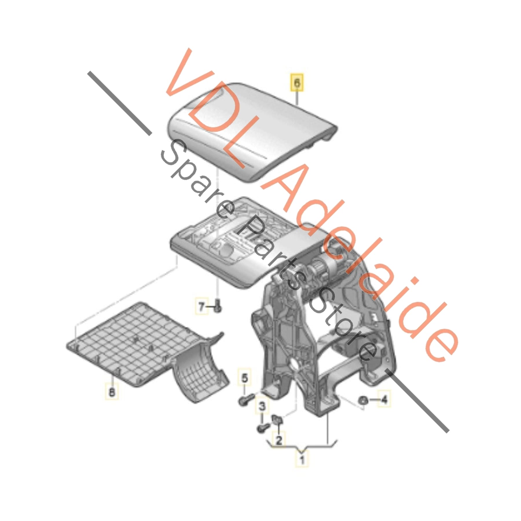 4K0864207KTHK 4K0864207K   Audi RS7 Centre Armrest Arm Rest for Driver Black Leather Red Stitch 4K0864207K THC