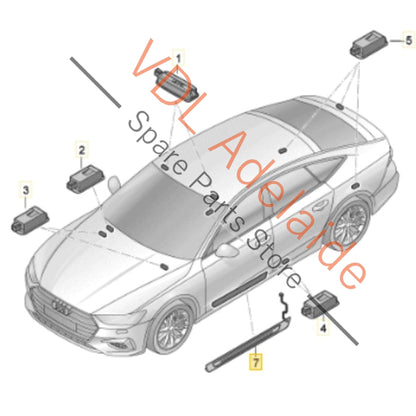 4K8947405B 4K8947406B 4K8947423 4K8947424 Audi RS7 Set of Illuminated Sill Panel Trims Light Fibre