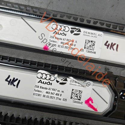 4K8947405B 4K8947406B 4K8947423 4K8947424 Audi RS7 Set of Illuminated Sill Panel Trims Light Fibre