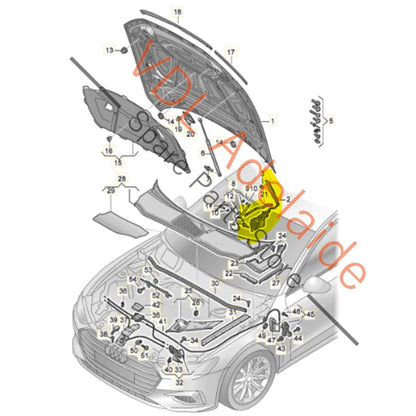 4K8823823D 4K8823301 4K8823302  Audi RS7 Genuine Pedestrian Protection Bonnet Hinge Set 4K8823823D 4K8823301 4K8823302
