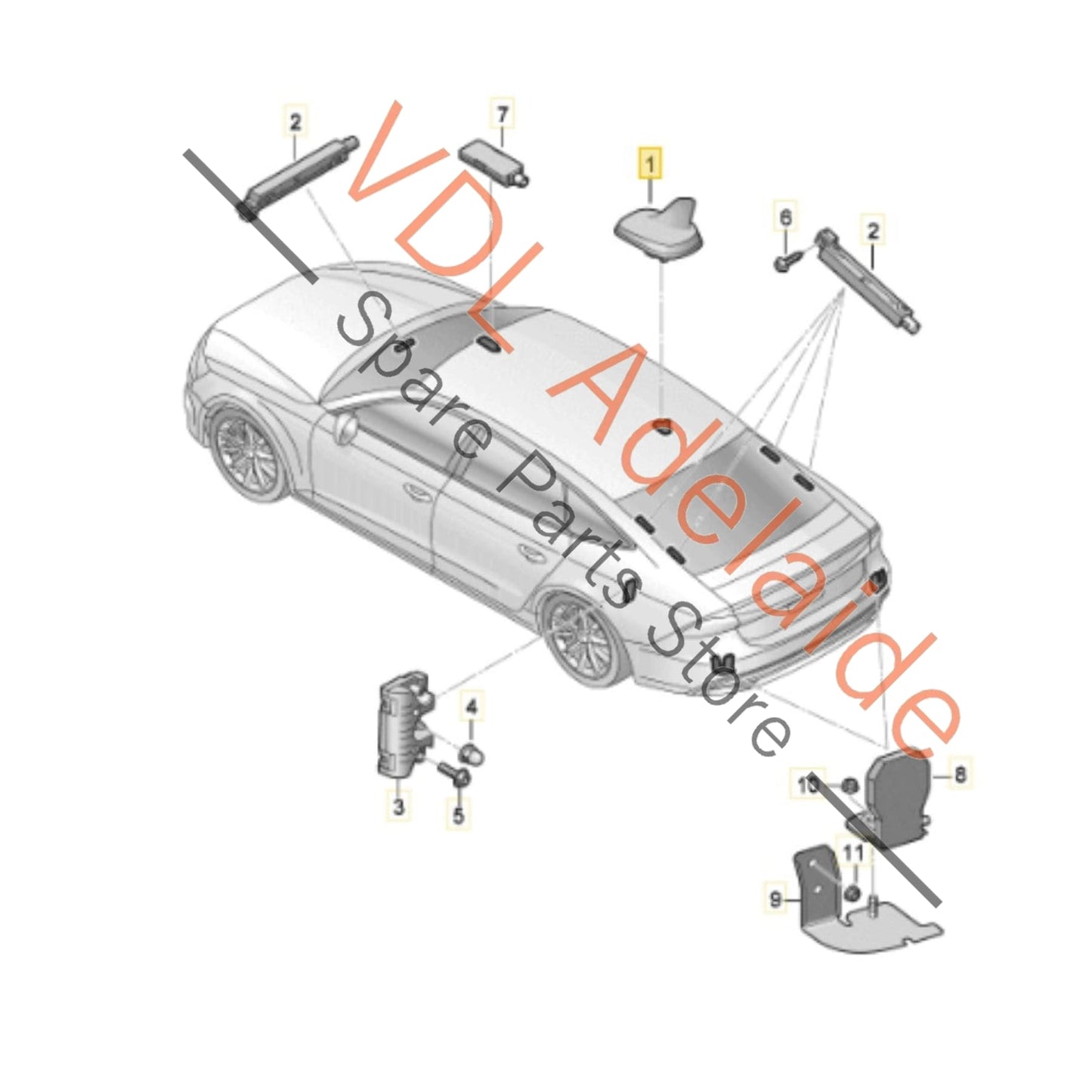 4N0035503AH    Audi RS7 Shark Fin Antenna Aerial 4N0035503AH