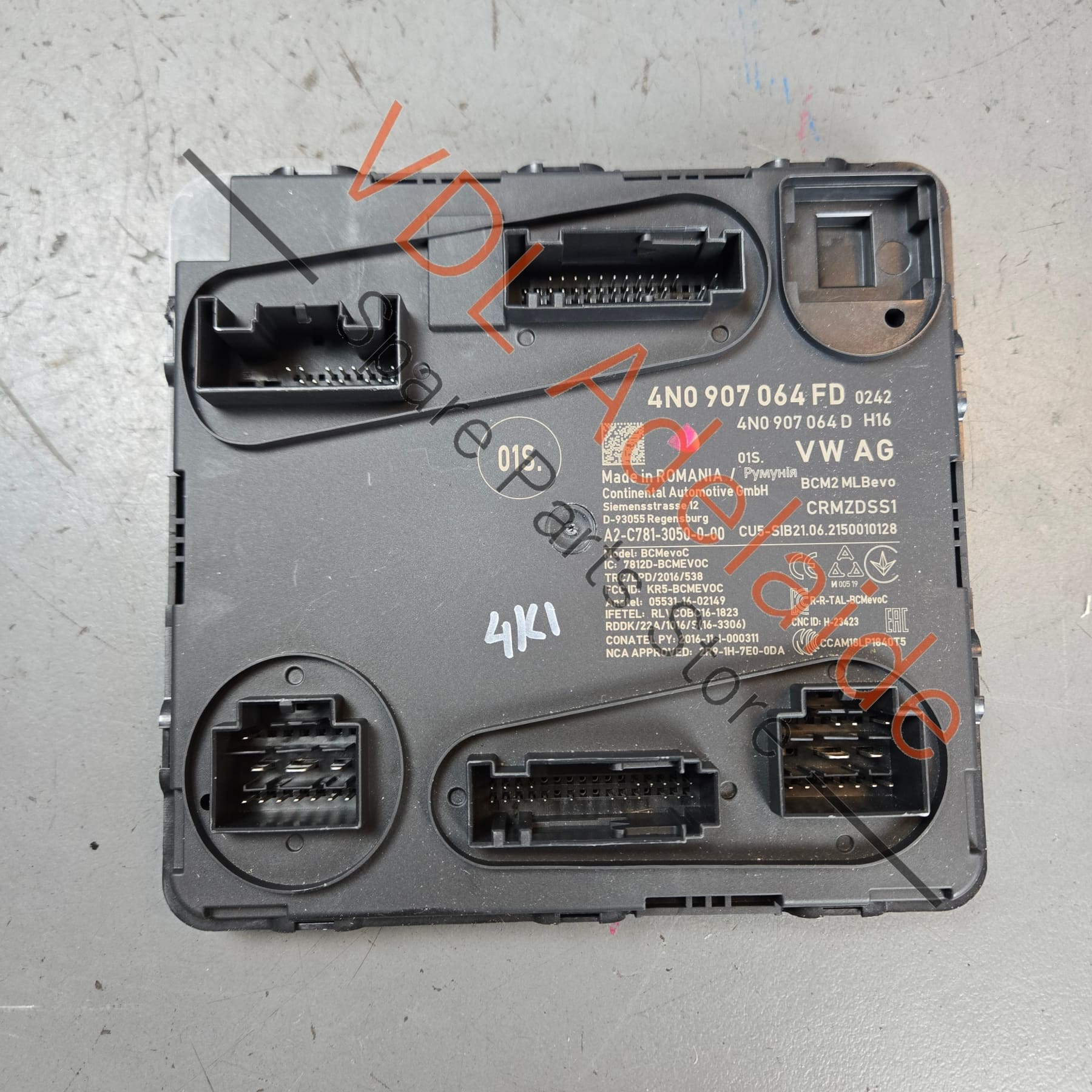 4N0907064FD 4N0907064FB 4N0907064FG 4N0907064GH Audi RS7 BCM Rear Convenience Module 4N0907064FD