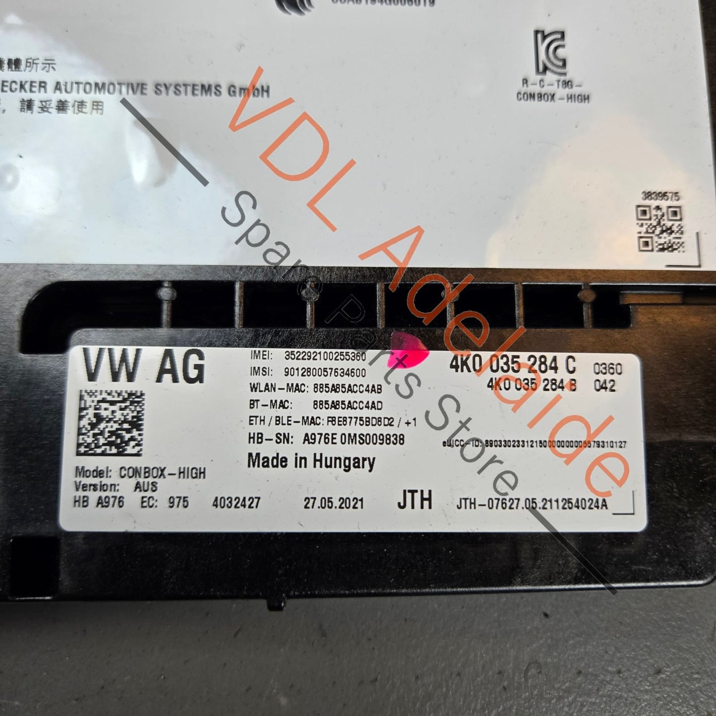 4K0035284C    Audi RS7 Porsche Conbox-High Emergency Call Control Module 4K0035284C