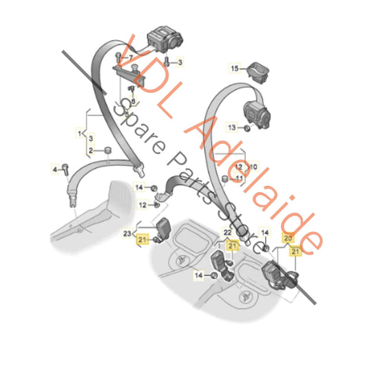 4K8857739L 4K8857739ARMNB   Audi RS7 Left Rear Seatbelt Double Catch Latch Clip Clasp 4K8857739AR MNB