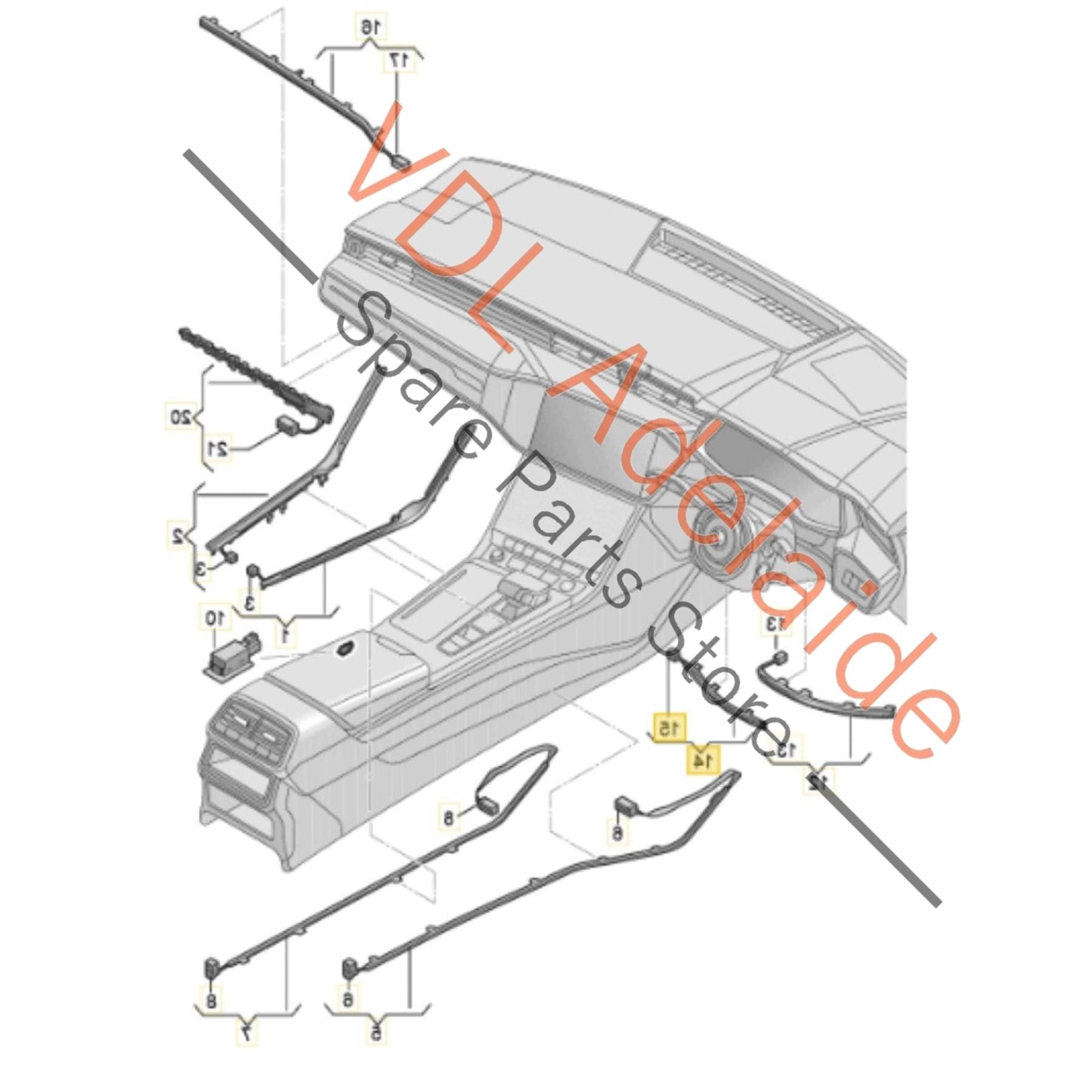 4K2947251A    Audi RS7 Fibre Optic Conductor for Left drivers side dashboard for RHD 4K2947251A