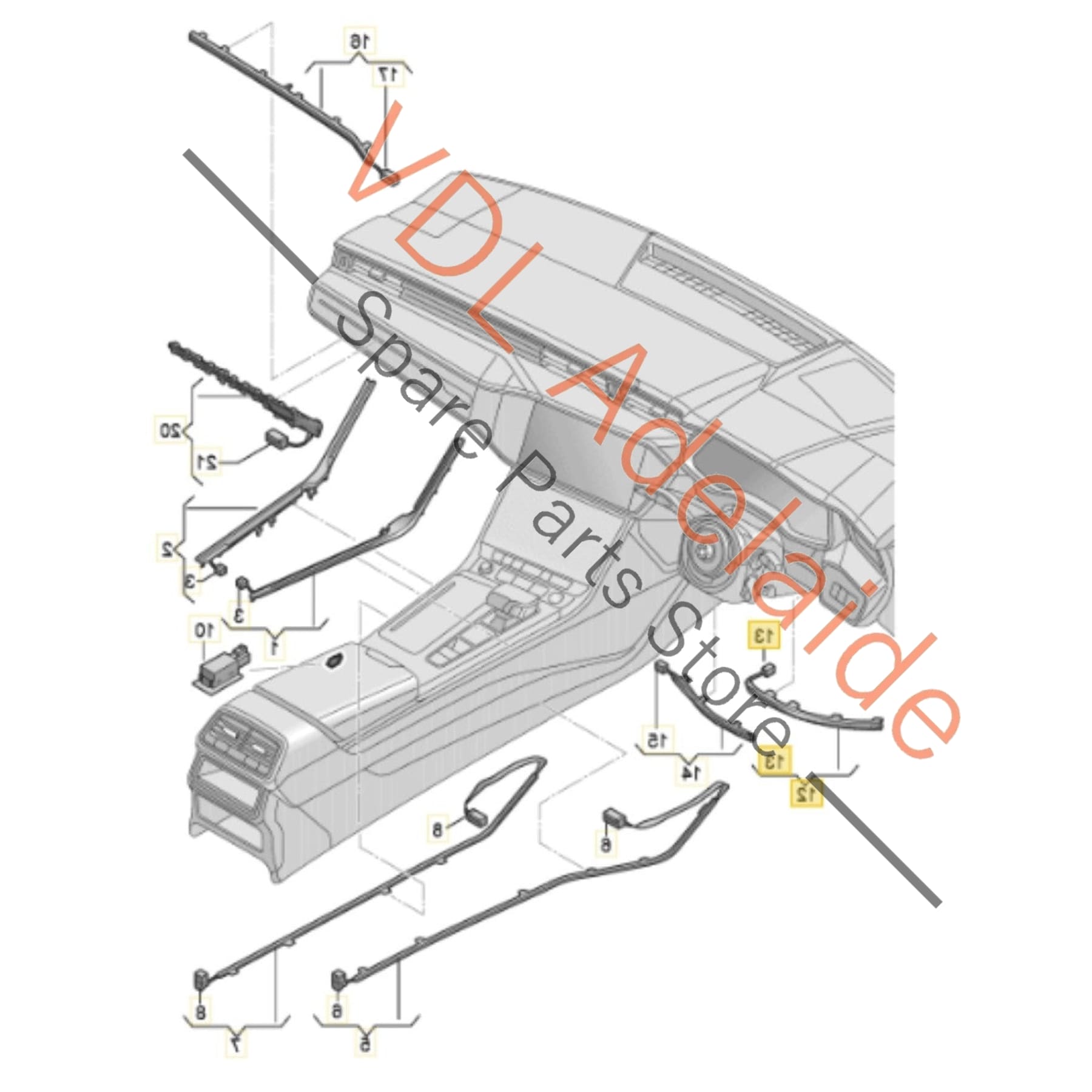 4K2947197A    Audi RS7 Fibre Optic Conductor for Right drivers side dashboard for RHD 4K2947197A