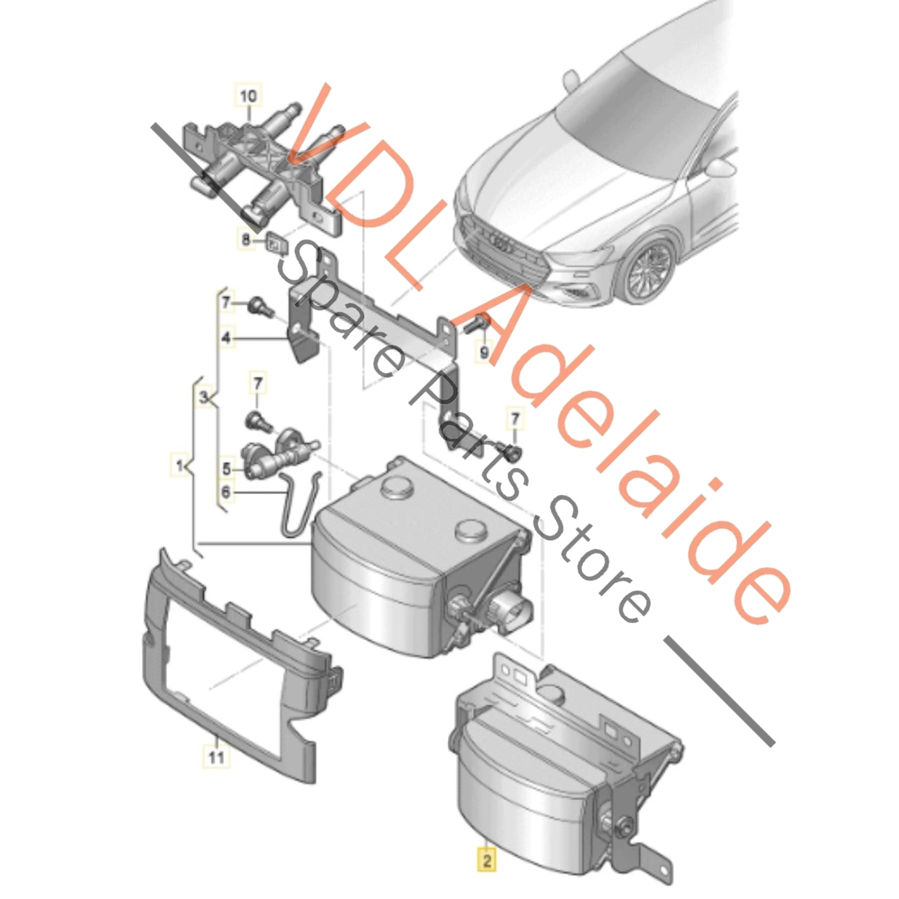 4K8907636    Audi RS7 Front Laser Housing Mounting Bracket for Distance Cruise Control 4K8907636