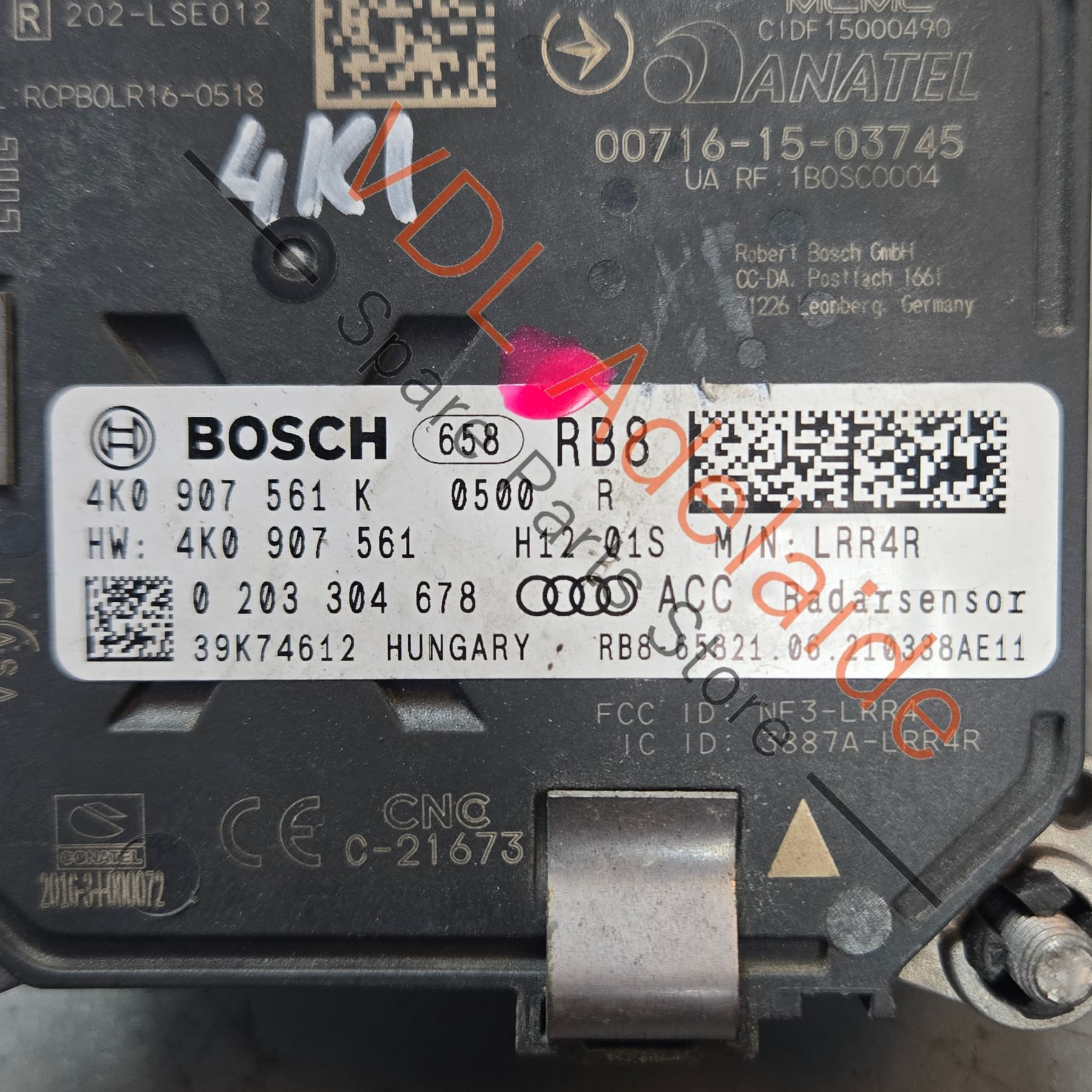 4K0907561K 4K0907561 4K0907561P  Audi RS7 Front Radar Sensor for Automatic Cruise Control 4K0907561P