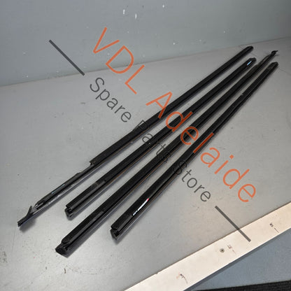 4K8837475AT94 4K8837476AT94 4K8839475AT94 4K8839476AT94 Audi RS7 Door Window Slot Aperture Seal Set of 4 Front & Rear Gloss Black 4K8837475A T94