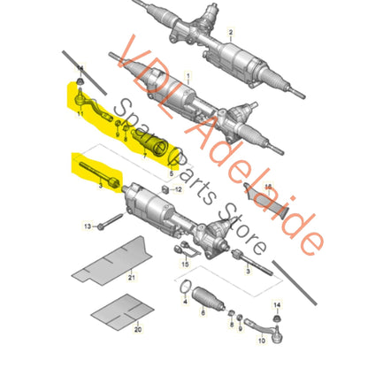 8W0423812C 4M0423810C   Audi A7 S7 RS7 Right Steering Rack End & Tie Rod 8W0423812C 4M0423810C