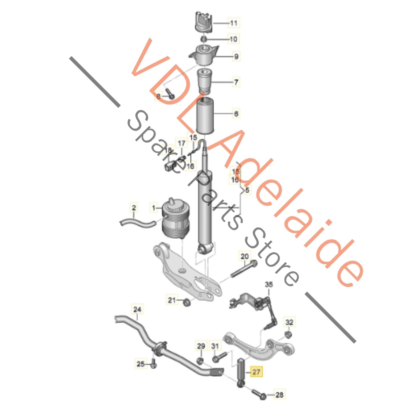 4K0505465    Audi Rear Suspension Swaybar Link x2 4K0505465