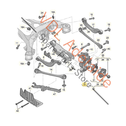 4N0505432F    Audi Rear Suspension Hub Knuckle Wheel Bearing Housing Right RHS 4N0505432F