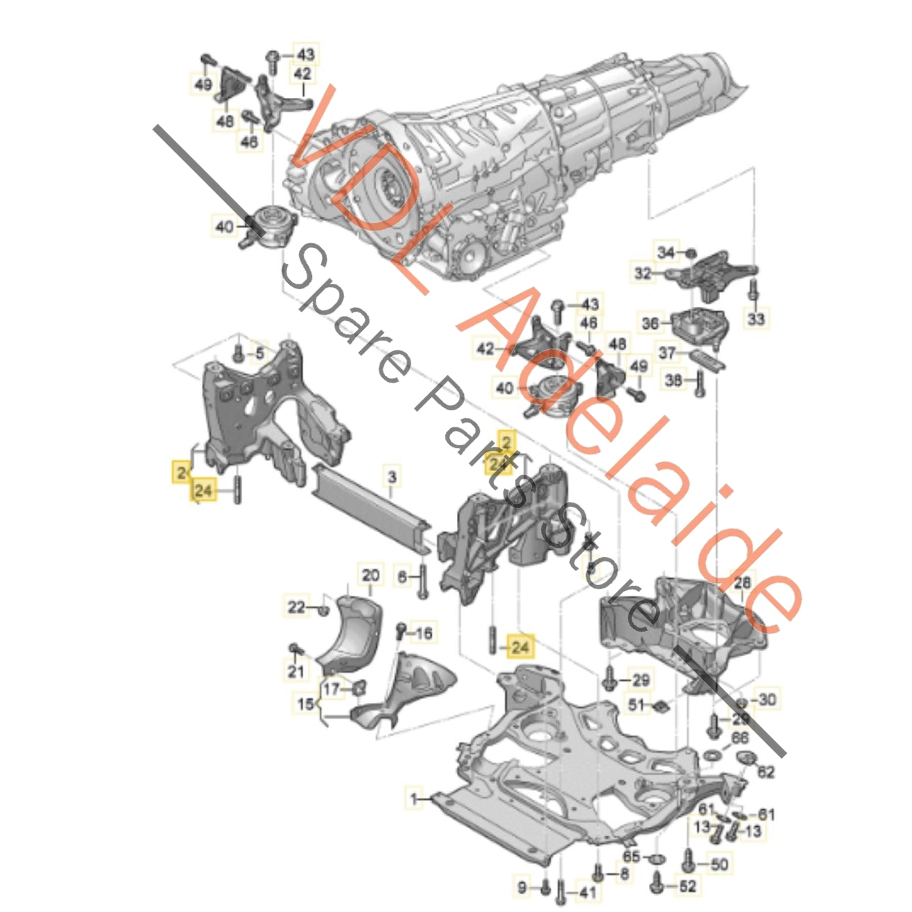 4K0399295C    Audi RS6 RS7 Front Left Subframe Suspension Mount Bracket Console 4K0399295C