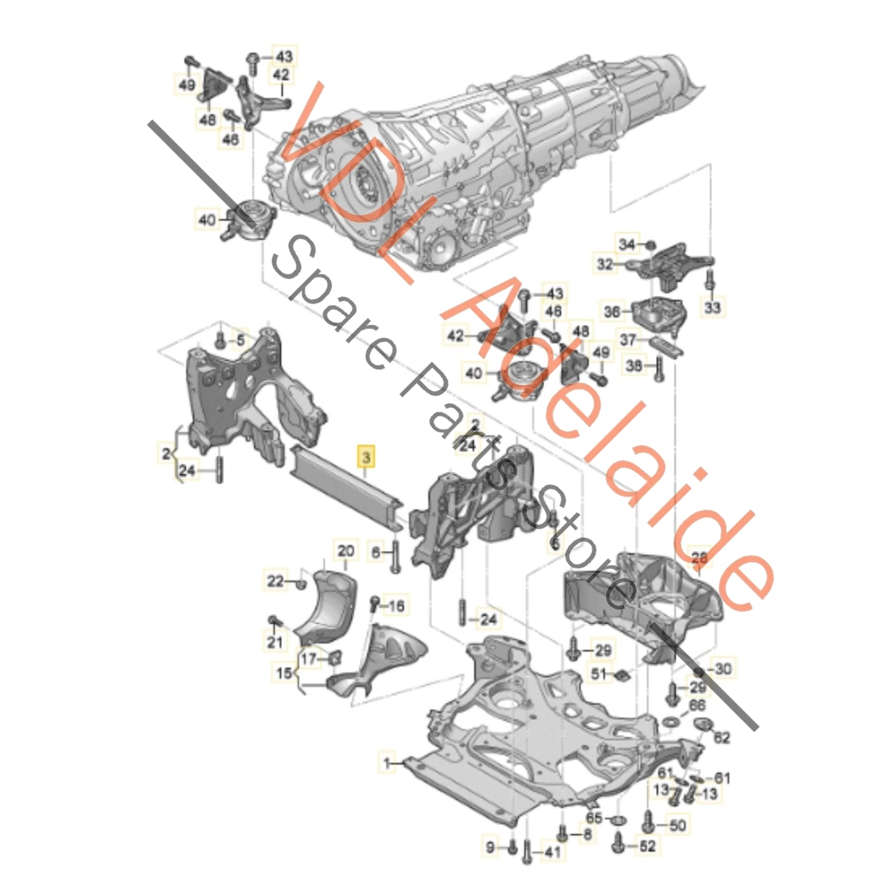 4N0399251C    Audi RS6 RS7 Front Centre Cross Member Subframe Suspension Bracket Bar 4N0399251C