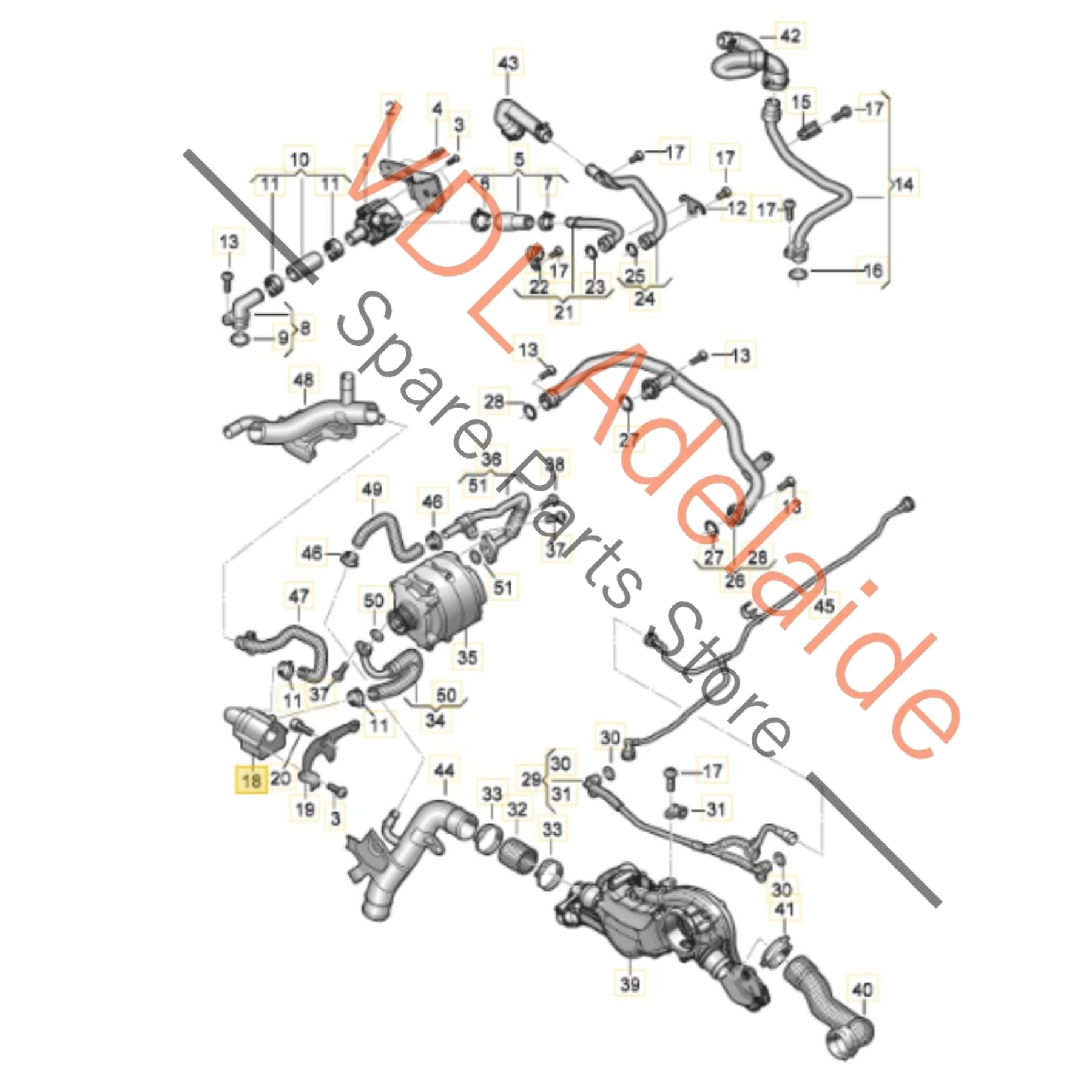 07K965561B 4M8121662   Genuine Audi RS6 RS7 RS3 Additional Coolant Pump 07K965561B