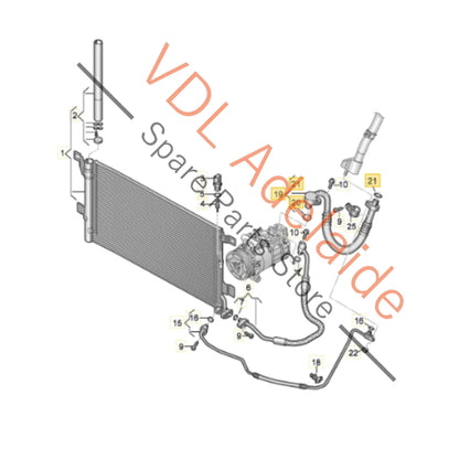 4K0816743CM    Audi RS6 RS7 AC Condenser Refrigerant Pipe Hose 4K0816743CM