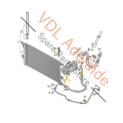 4K0816721ER    Audi RS6 RS7 AC Condenser Refrigerant Pipe Hose 4K0816721ER